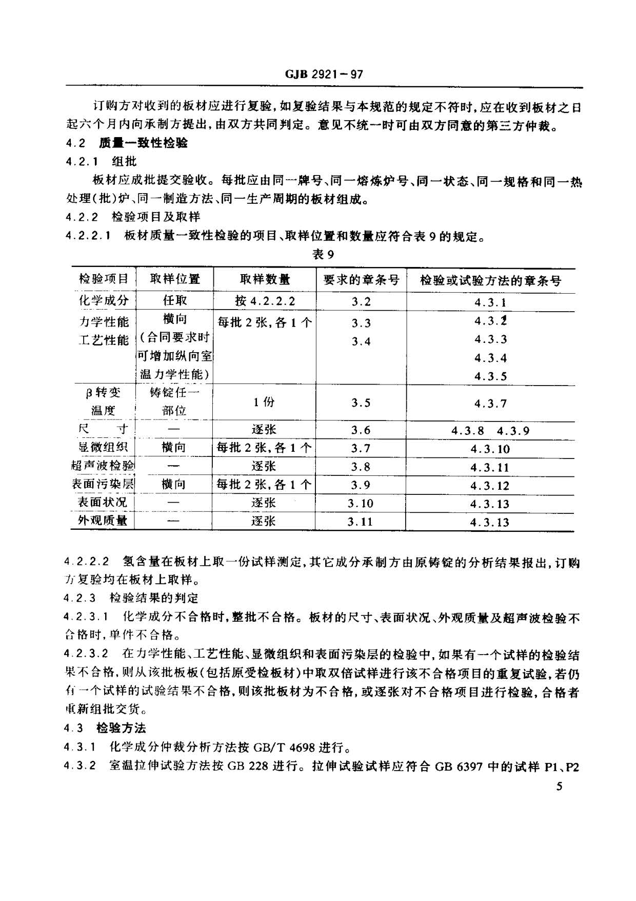 超塑成形用TC4鈦合金板材國軍標規(guī)范 GJB 2921-97